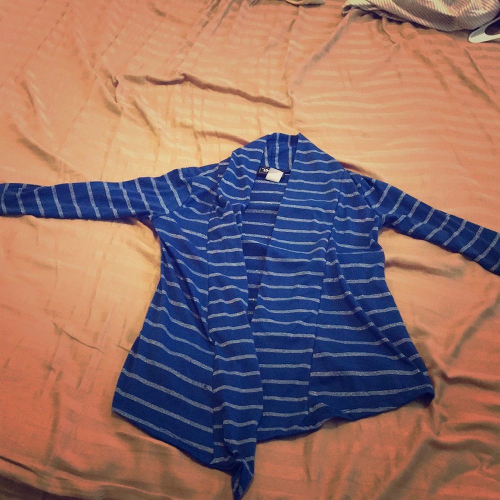 Blue with Silver Stripes Cardigan